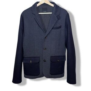 Ted Baker London Blue Wool Coat Jacket men’s 4